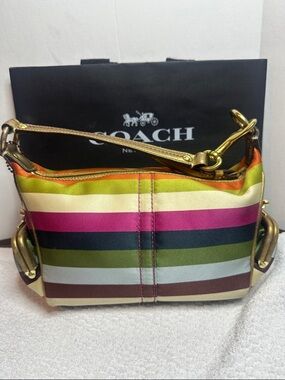 New Listing Coach legacy Striped Mini Shoulder Bag in Pink, Green, etc